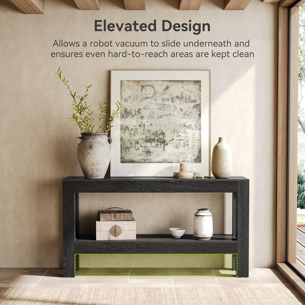 LITTLE TREE 63-Inch Black Console Table for Entryway, Narrow Long Wooden Entr...