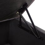 45" Modern Sofa Ottoman with Storage,Linen Upholstered Storage Bench with Rotation Casters and Safety Hinge, for Living Room,Charcoal Grey