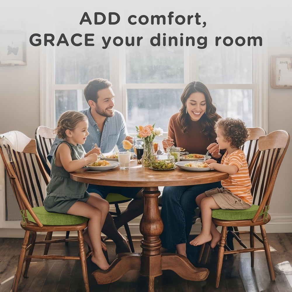 AddGrace Chair Cushions for Windsor Chairs Set of 6 Green 16.5"x15.5"