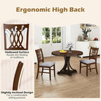 GOFLAME Wooden Dining Chairs Set of 4, Fabric Upholstered Kitchen Chairs with Padded Seat and Rubber Wood Frame, Farmhouse Armless Side Chairs for Dining Room, Living Room, Restaurant