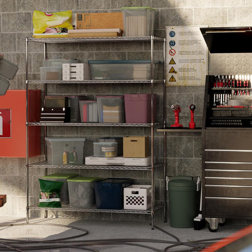 24" Deep x 60" Wide x 86" Height Wire Shelving Kit | 5-Tier | NSF Commercial Storage Rack Unit
