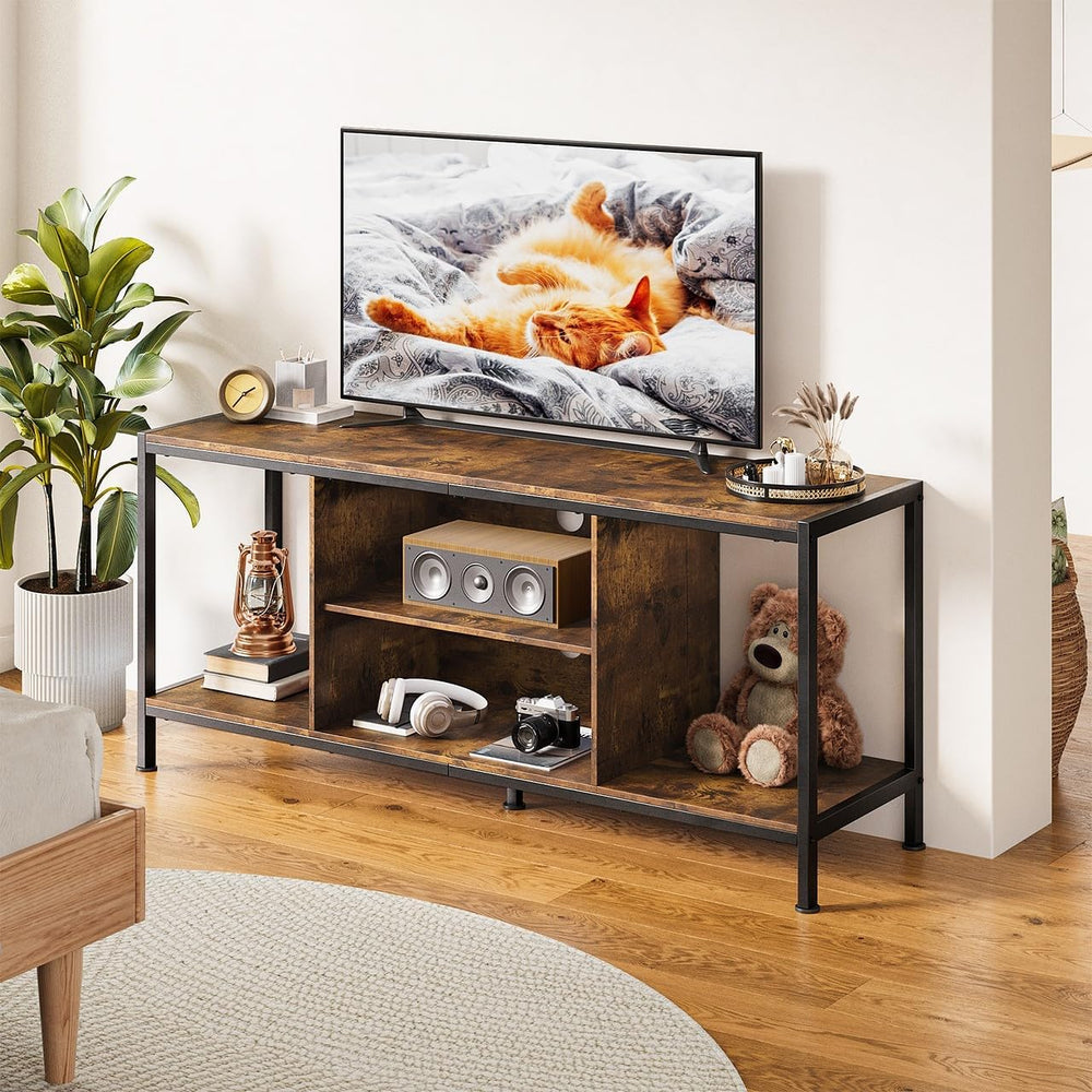 Gizoon TV Stand for 65 Inch TV, Entertainment Center, Rustic Brown | TV media...