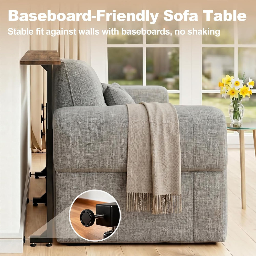 Faesun 67 Inch Behind Couch Table, 23.6"-34.6" Adjustable Height Ra...