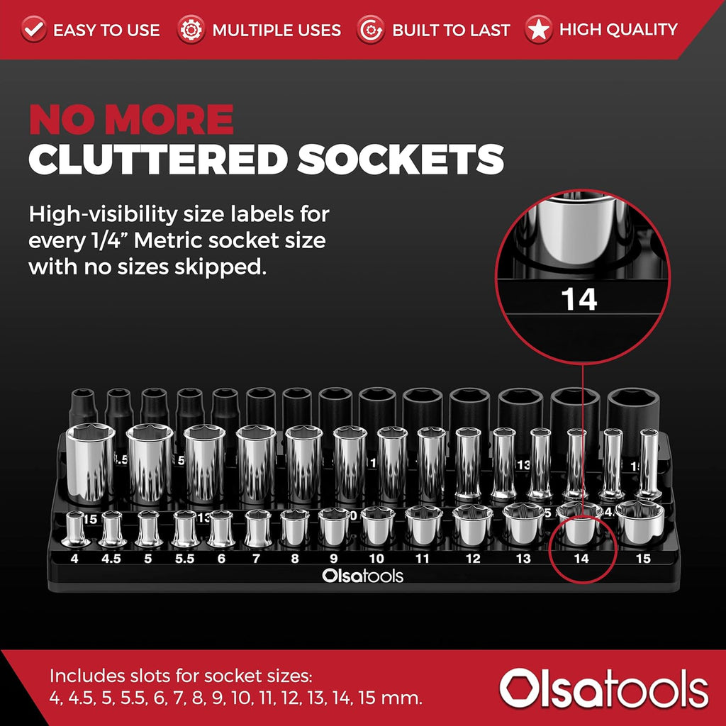 Magnetic Socket Holder in 3 Rows by Olsa Tools