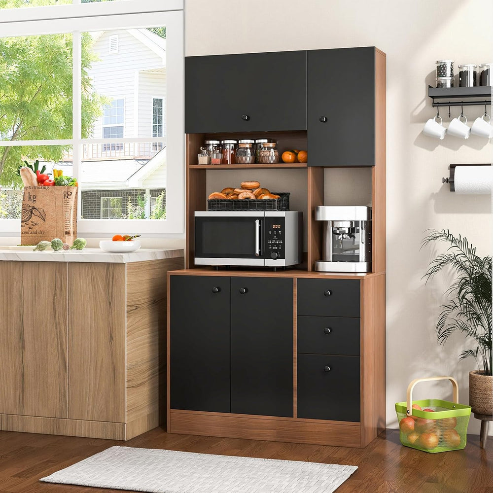 PETSITE Kitchen Buffet Hutch Storage Cabinet, 71" Freestanding Pantry wi...
