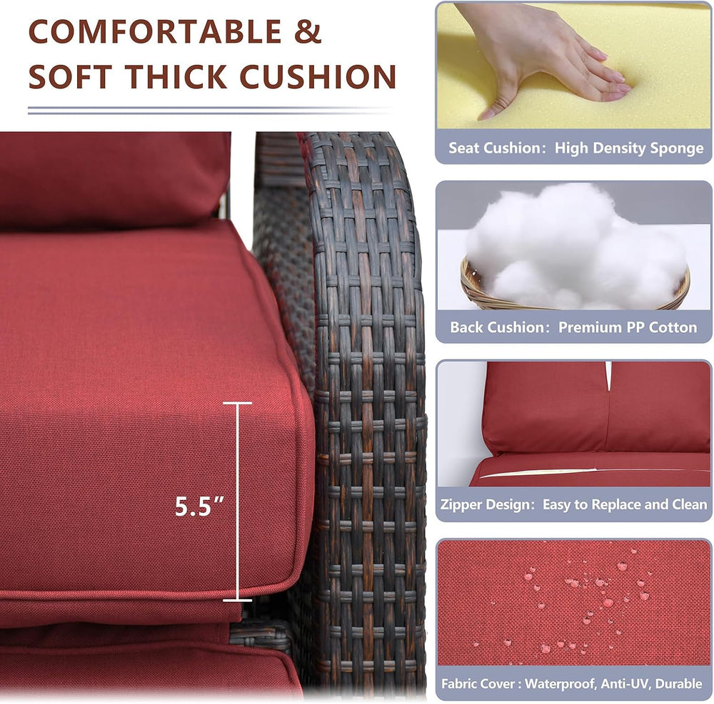 Skypatio Dual-use Indoor/Outdoor Wicker Adjustable Recliner Chair, Patio Rela...
