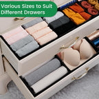 Criusia 16 Pack Underwear Drawer Organizer, Drawer Organizer Clothes, Foldable Cloth Storage Box Closet Dresser Drawer Divider Organizer for Clothes, Scarves (Black)