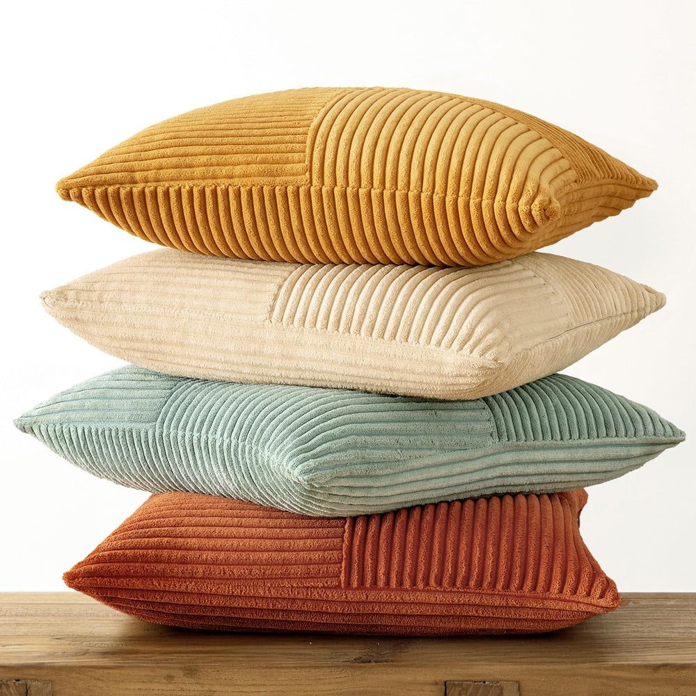 MIULEE Fall Teal-Orange Decorative Throw Pillow Covers 20x20 Inch Set of 4 Bo...
