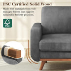 Vesgantti 38.5" Accent Chair Dark Gray, Comfy Corduroy Single Sofa Seat with Spring Cushion, Upholstered Armchair with Deep Seat, Reading Chair for Adults, Modern Sofa for Living Room, Bedroom