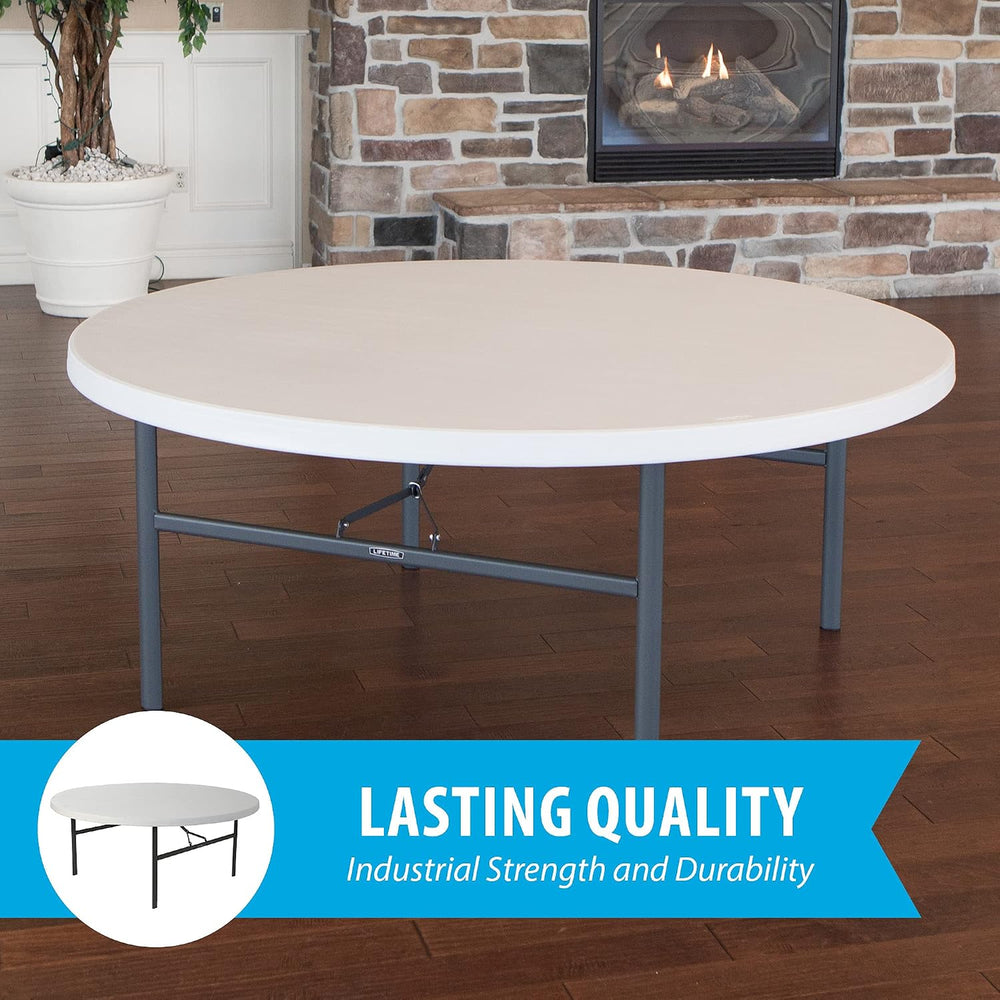 LIFETIME Round Folding Tables 42673 White 72-inch Plastic Top 4 Pack