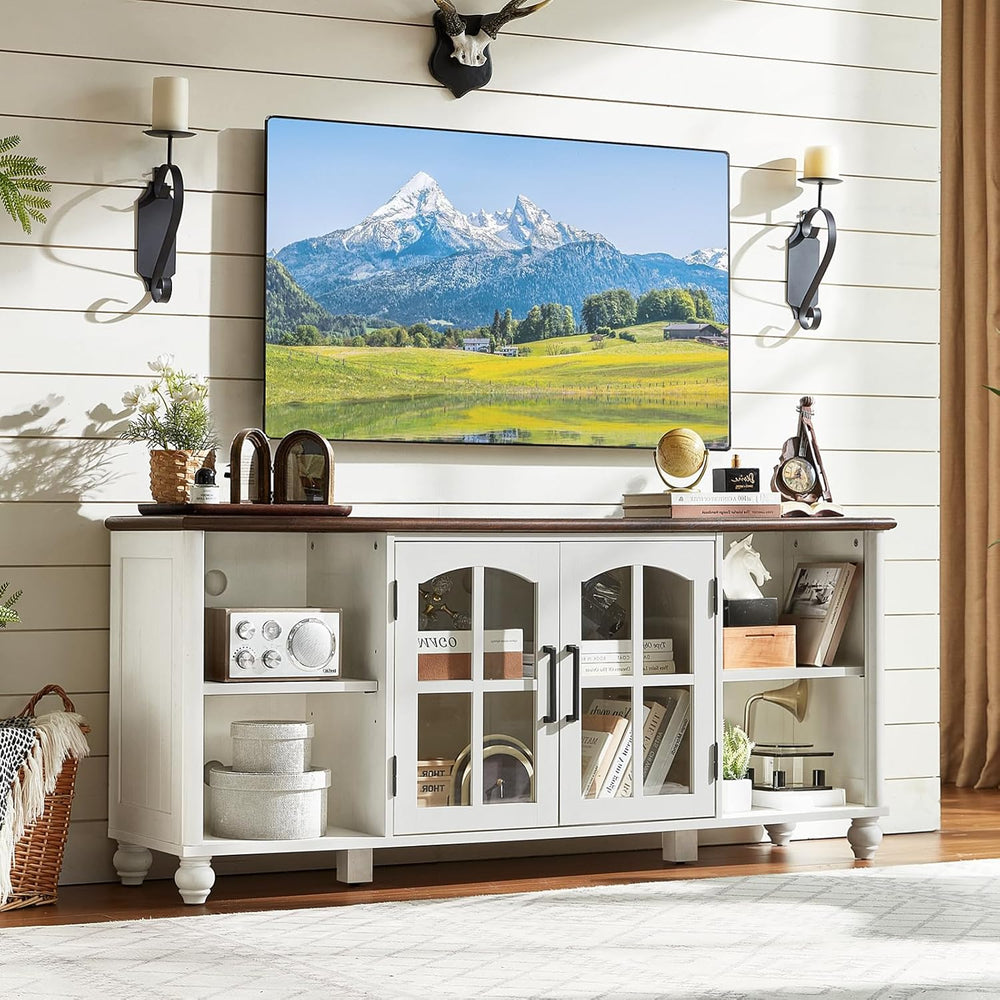 RWYHG Farmhouse TV Stand for 60 in TV, Entertainment Center for Living Room |...