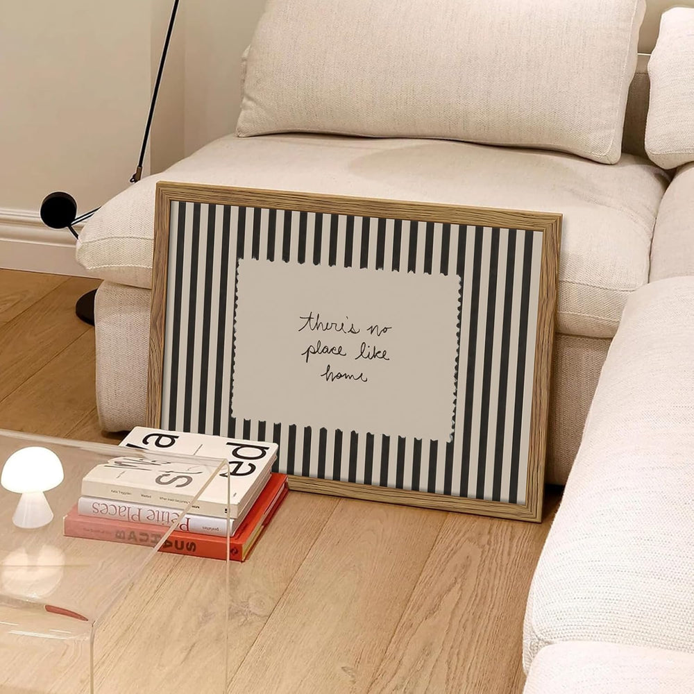 Framed Vintage Inspirational Wall Art, Minimalist There is No Place Like Home...