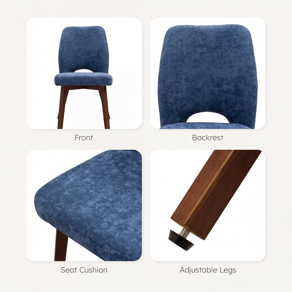 Dining Chairs Set of 4, Upholstered Kitchen Chairs, Blue