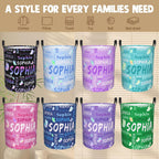 Custom Name Laundry Hamper, Personalized Laundry Basket with Name for Boys Girls Kids Men Women, Customized Name Dirty Clothes Basket Gifts for Clothes Toy Bathroom Bedroom Laundry Room Dorm
