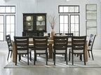 Signature Design by Ashley Galliden Urban Armless Upholstered Dining Chair, Set of 2, Black & Light Gray