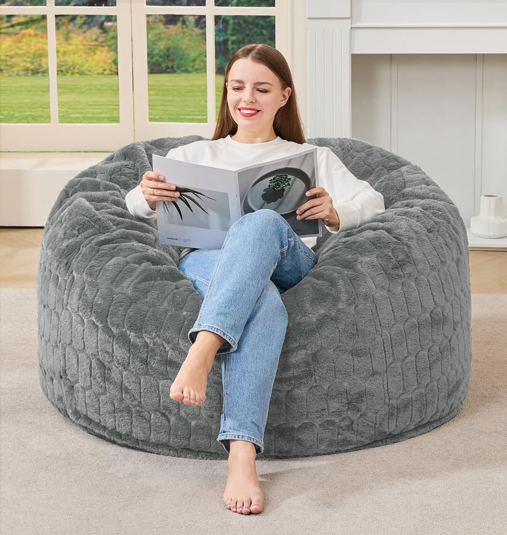 Hobestluk Large Bean Bag Chairs 3FT Big Adults BeanBag Chairs Plush Cover | M...