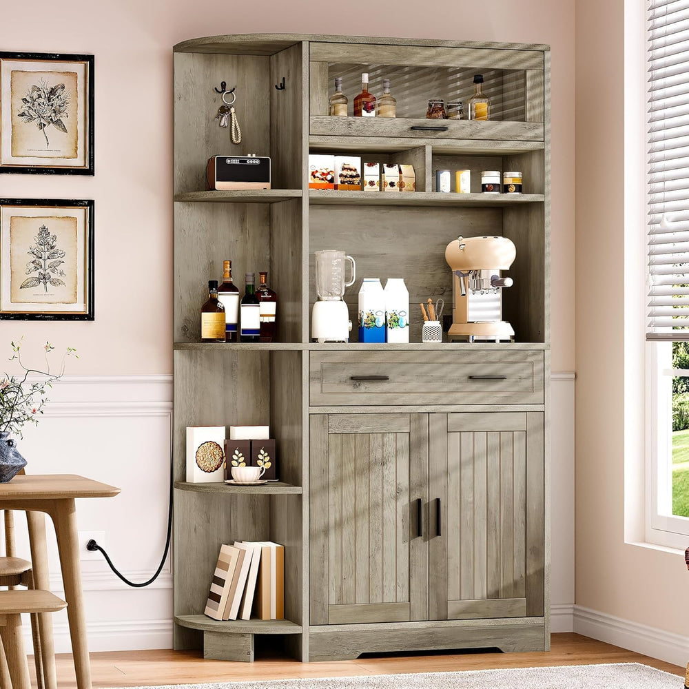 YITAHOME Kitchen Pantry Storage Cabinet, 67" Tall Kitchen Hutch with Out...