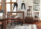 Signature Design by Ashley Pinnadel 24.25" Modern Farmhouse Swivel Counter Height Barstool, Light Brown
