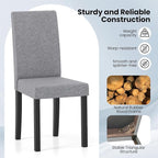 Giantex Upholstered Dining Chair Set of 4, Mid Century Modern Fabric Kitchen Chairs with Rubber Wood Legs, Thick Padded Seat, High Back, Side Armless Chairs for Living Dining Room (Gray)
