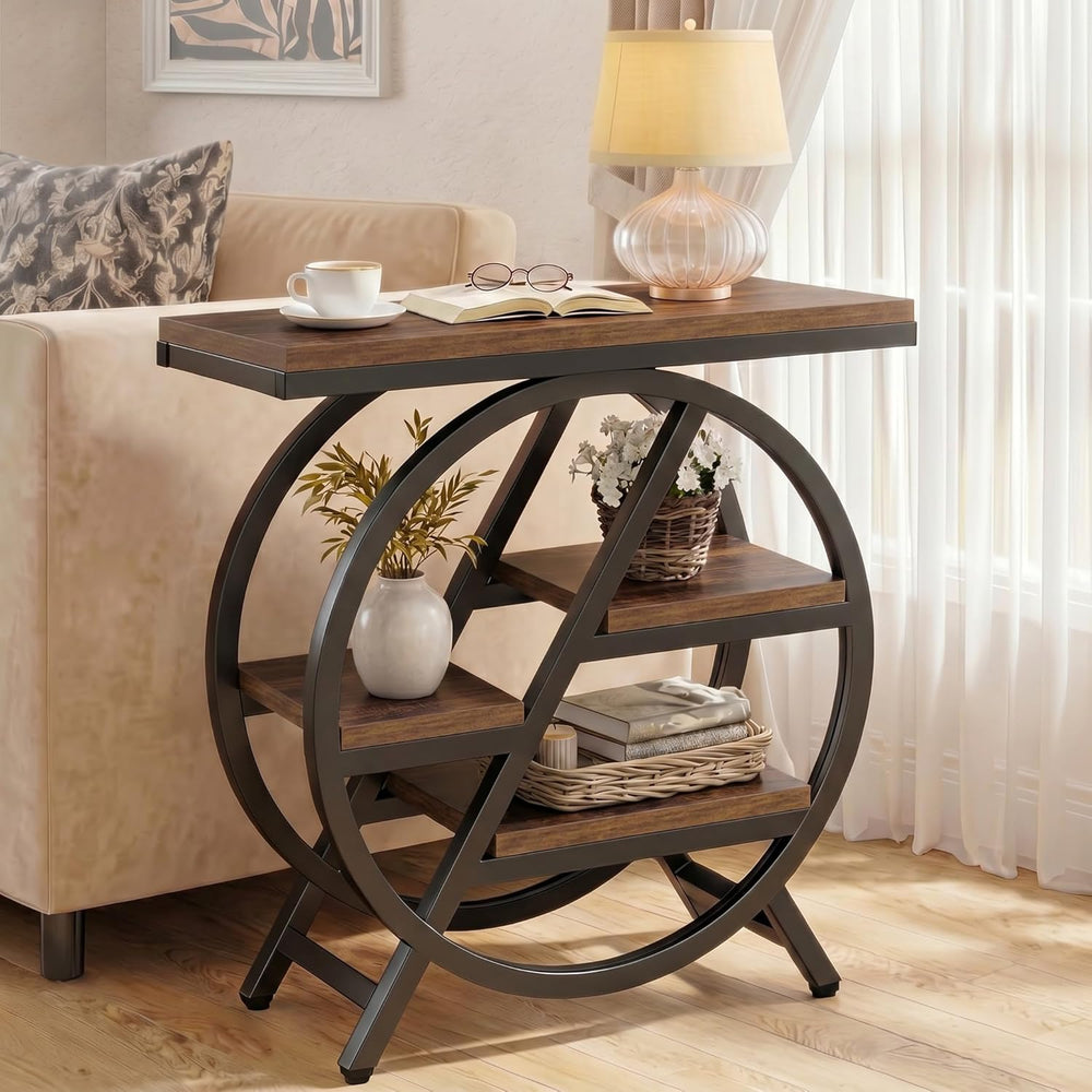 Tribesigns Side Table for Living Room, 4-Tier Narrow End Table with Storage, ...