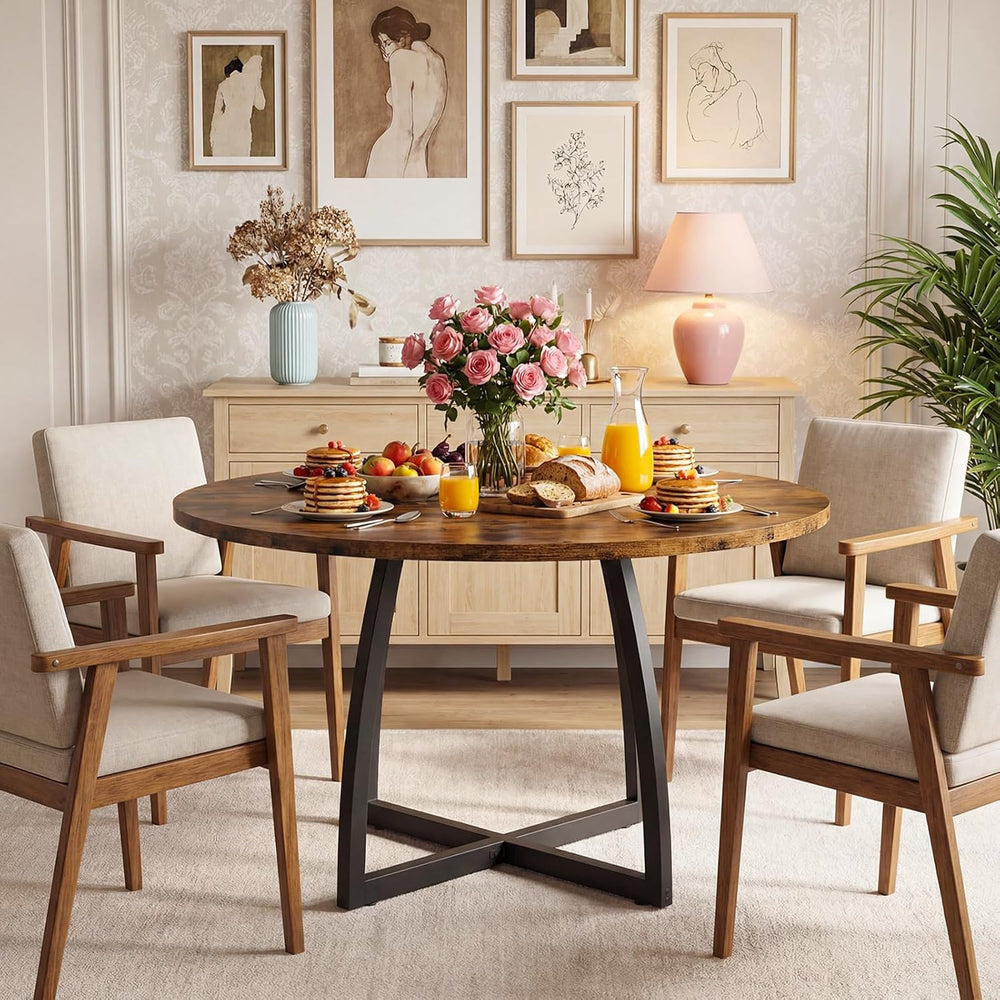 CHOEZON 47.2-Inch Round Dining Table for 4, Kitchen Dining Room Circle Dinner...