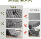 MAXYOYO Folding Sofa Couch Bed, 6 Inch Tri-Fold Floor Sofa Bed, Folding Mattress with Handles, Soft Faux Fur Folding Bed with Supportive Foam Filling, Portable Couch for Living Room, Full, Grey