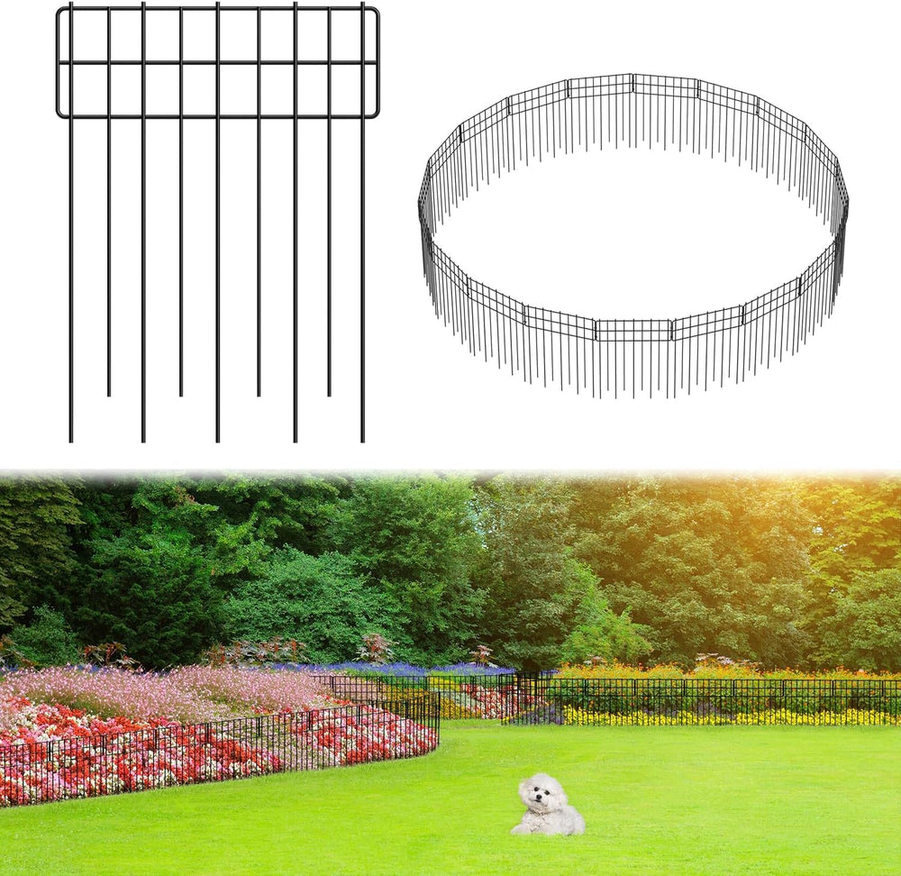 Garden Fence 26.7 FT x 17" H, Decorative Metal Border for Flower Beds