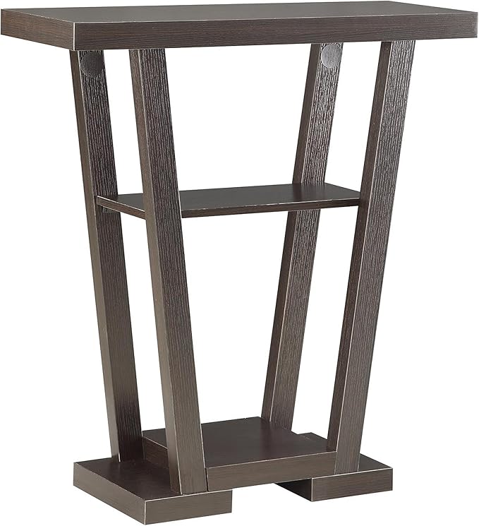 Convenience Concepts Newport V Console Table 31.5" - Modern Sofa Table with Storage Shelves, Narrow Entryway Hall Table for Living Room, Espresso