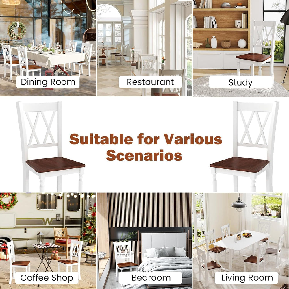 GOFLAME Wooden Dining Chairs Set of 4, Farmhouse Kitchen Side Chairs with Erg...