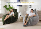 MAXYOYO Giant Bean Bag Chair with Pillow, 3 in 1 Convertible Bean Bag Chair for Adults with Removable Cover, Floor Cushion Stuffed Floor Lounger for Living Room Bedroom, Bubble Grey