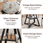 Round Dining Table for 4,Kitchen Dining Room Circle Dinner Pedestal Table,Space Saving Wood Kitchen & Dining Room Furniture, 42In,Grey