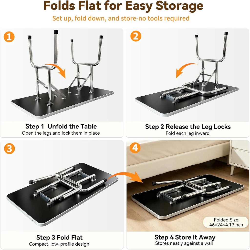 46" Foldable Dog Grooming Table with Adjustable H-Frame Arm & 2 Nooses, Heavy-Duty Stainless Steel Frame, Non-Slip Top, Tool Caddy and Mesh Tray, Black