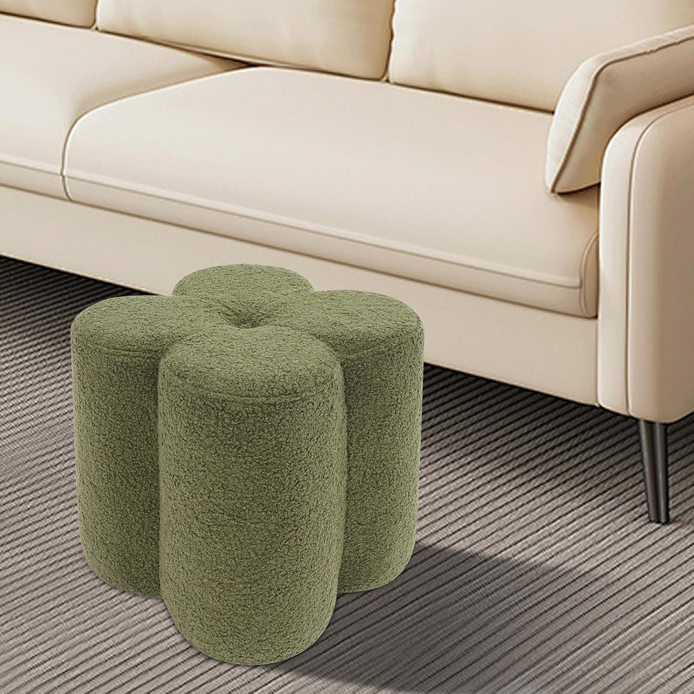 Pouf Ottoman, Flower Footrest Vanity Stool, 14.96"x15.74" Footstool...