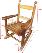 Kids Rocking Chair, Toddler Rocking Chair, Children’s Rocking Chair Porch Rocker Chair with Classic Rocker and Hardwood Construction, for Nursery, Indoor, Outdoor, Living Rooms, Bedrooms (Oak)