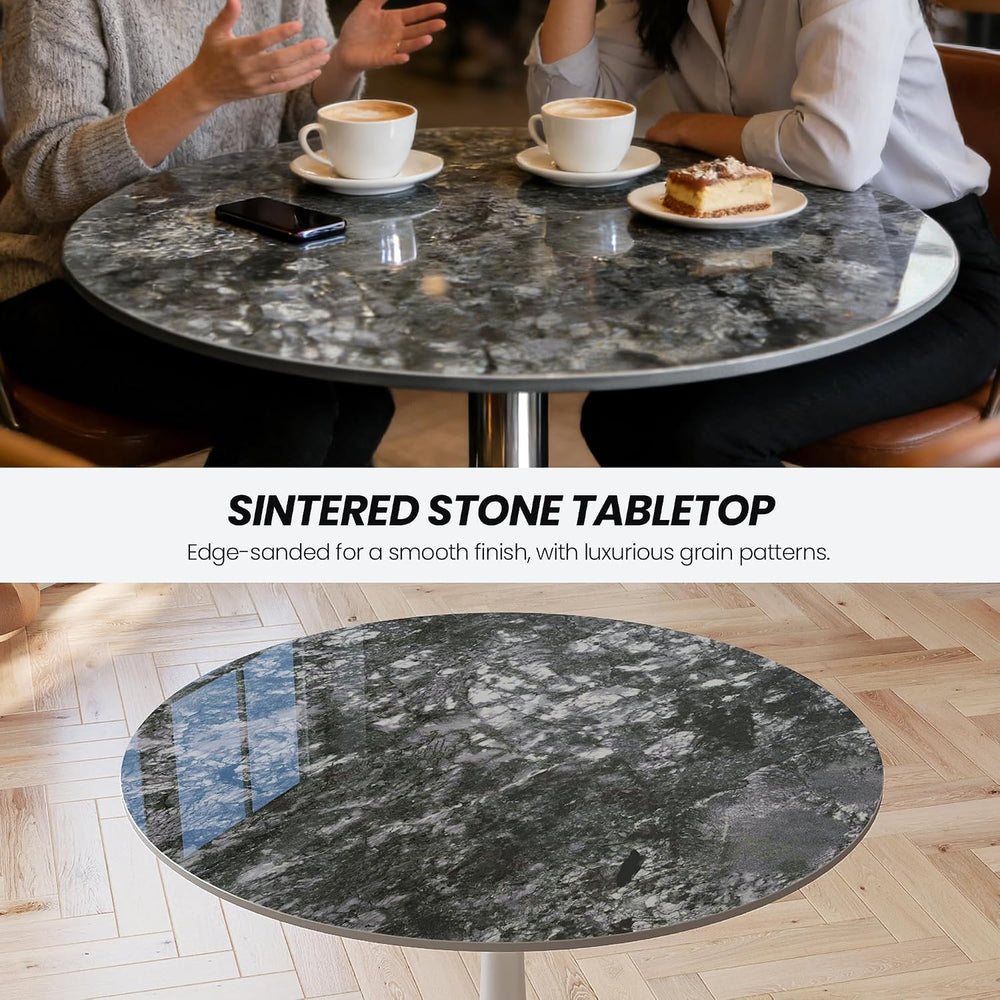 23.6″ Round Sandstone Sintered Stone Table Top - Heat Resistant Waterproof fo...