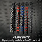 Socket Organizer Drive ABS Tools - Black Socket Holder, Premium Quality 3 Pieces Socket Holders Kit 1/4-Inch x 16 Clips, 3/8-Inch x 15 Clips, 1/2-Inch x 12 Clips(3PC,Black)