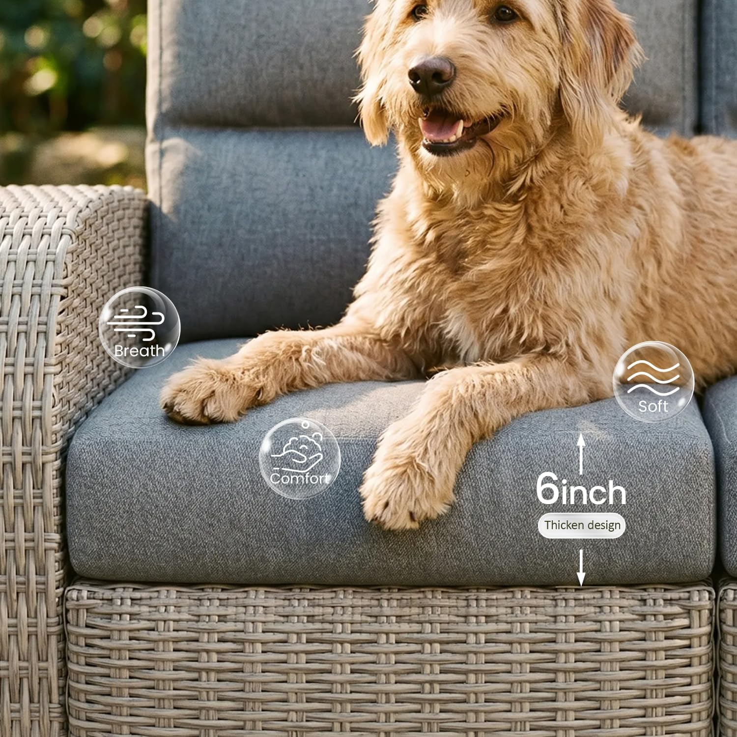 Oversized Wicker Outdoor Swivel Glider Recliner with Adjustable Backrest & Footrest, Patio Reclining Lounge Chair