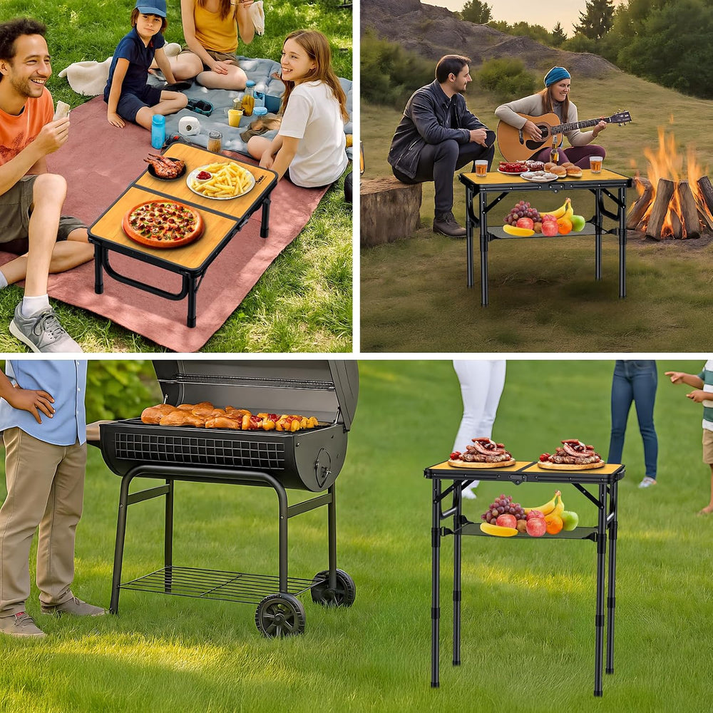 Anbte 2ft Camping Table Foldable, 24" x 16" Small Folding Table Por...