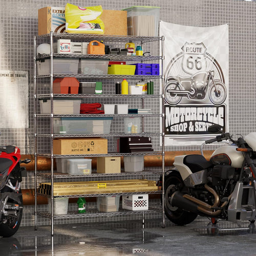 21" Deep x 54" Wide x 86" Height Wire Shelving Kit | 10-Tier | NSF Commercial Storage Rack Unit