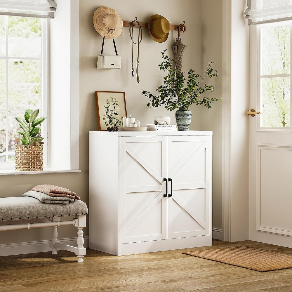 36" Metal Storage Cabinet, Farmhouse Kitchen Storage Cabinet with Doors ...