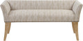 Madison Park Accent Bench for Living Room, Upholstered with Nailhead Trim, & Padded Seat Entryway Bench Small, End of Bed Bench with Back, 49.5" W x 19.25" D x 23" H, Taupe Multi