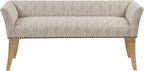 Madison Park Accent Bench for Living Room, Upholstered with Nailhead Trim, & Padded Seat Entryway Bench Small, End of Bed Bench with Back, 49.5" W x 19.25" D x 23" H, Taupe Multi