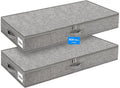 punemi Low Profile Under Bed Storage, 4 Inch Height Underbed Storage Containers With Sturdy Sidewalls & Bottom, Shallow Under Bed Organizer Clothes Storage Bins, Slim Under Couch Sofa Dresser Storage