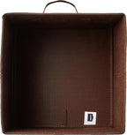 Amazon Basics Cube Organizer Storage Bins Handles, Collapsible Fabric, Pack of 6, 13"x13"x13", Brown