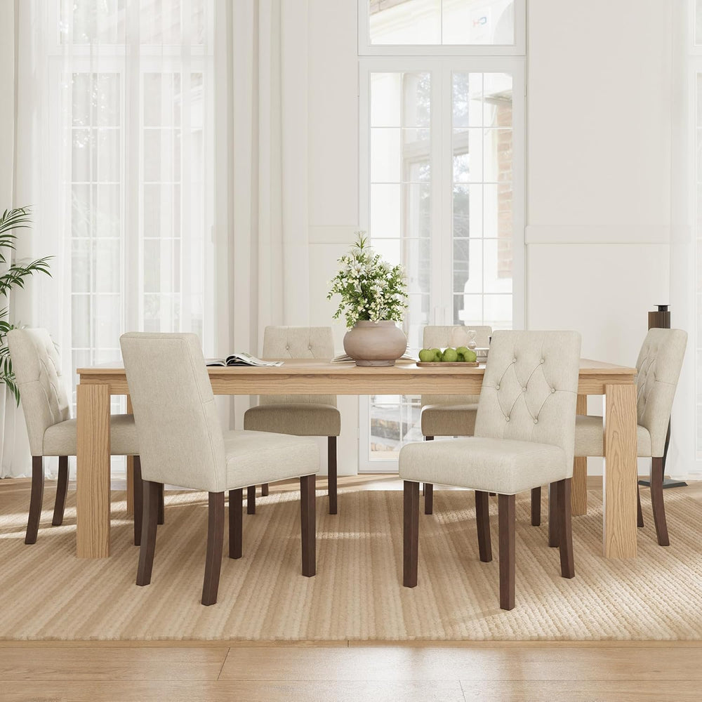 Upholstered Dining Chairs Set of 6 - Modern Parsons Kitchen & Dining Room...