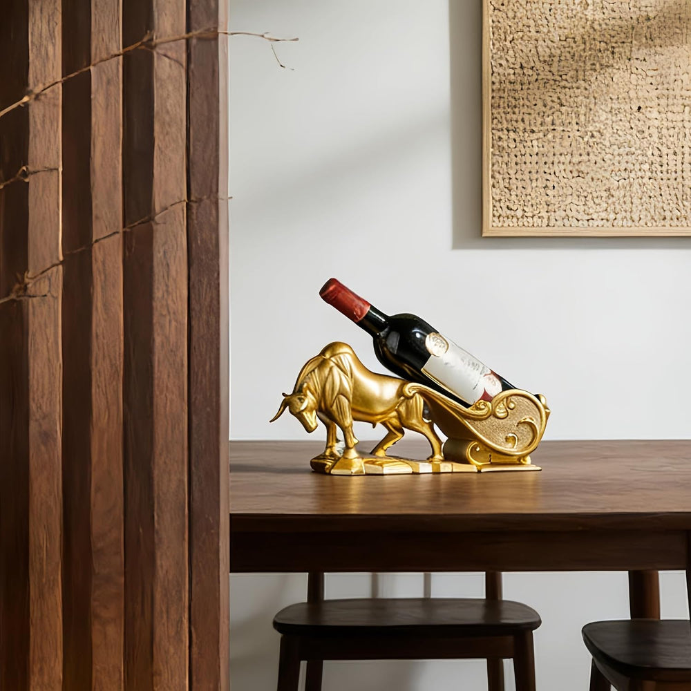 XINXUAN Gold Bull Pantry Organizers and Storage, Wall Street Figurine | Wine ...