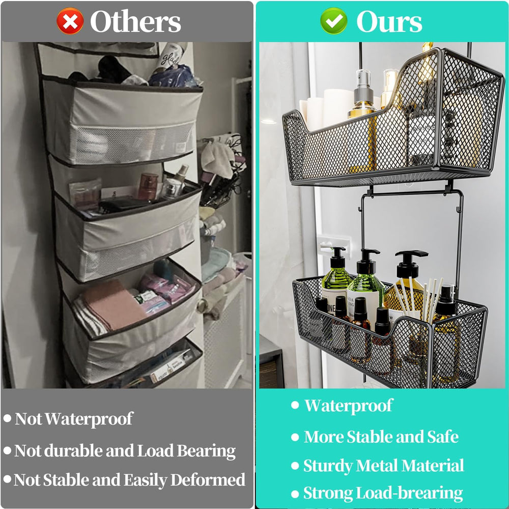 HapiRm Over The Door Organizer - Hanging Door Organizer with 4 Metal Large Ca...