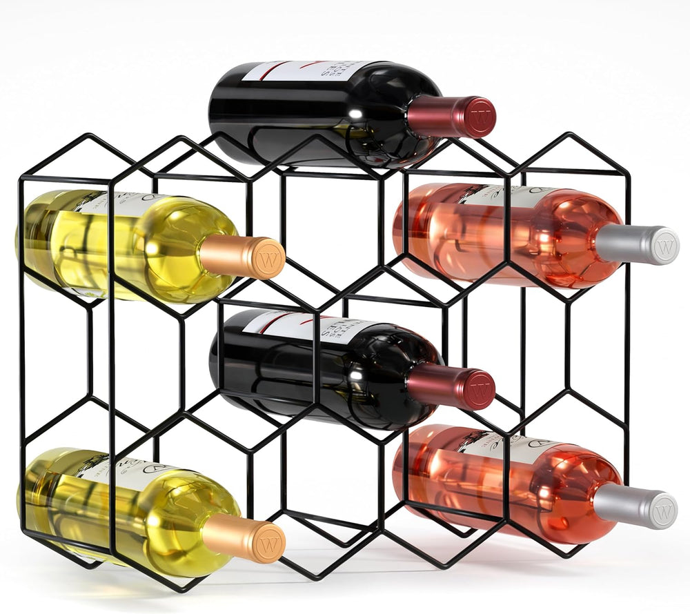Sorbus Countertop Wine Racks, Stackable Bottle Storage (14 Bottle, Black) | H...