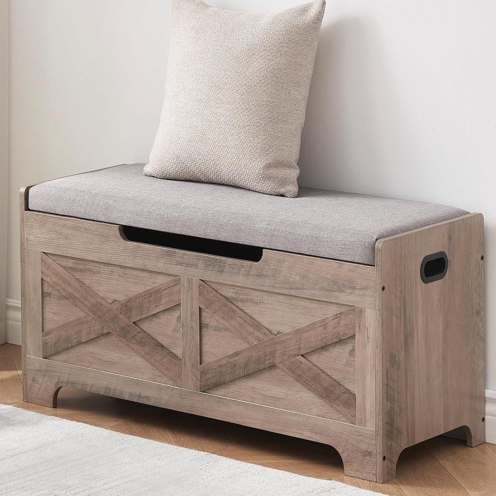 coucheta Storage Chest, Farmhouse Storage Trunk, Wooden Entryway Storage Benc...