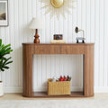 42.5” Console Table with 2 Drawers, Fluted Entryway Table with Rounded Corners, Rectangular Sofa Table Behind Couch for Living Room, Hallway, Foyer (Walnut)